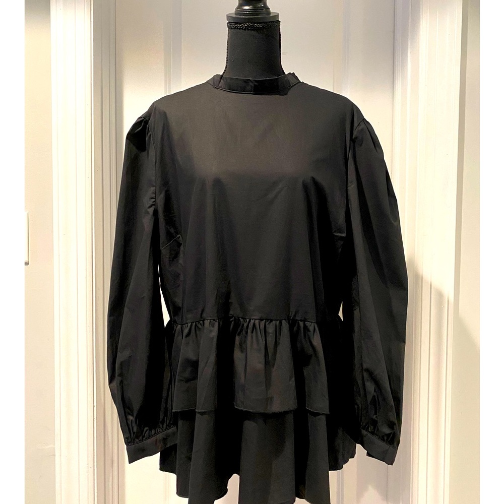 Black Blouse with Layered Bottom